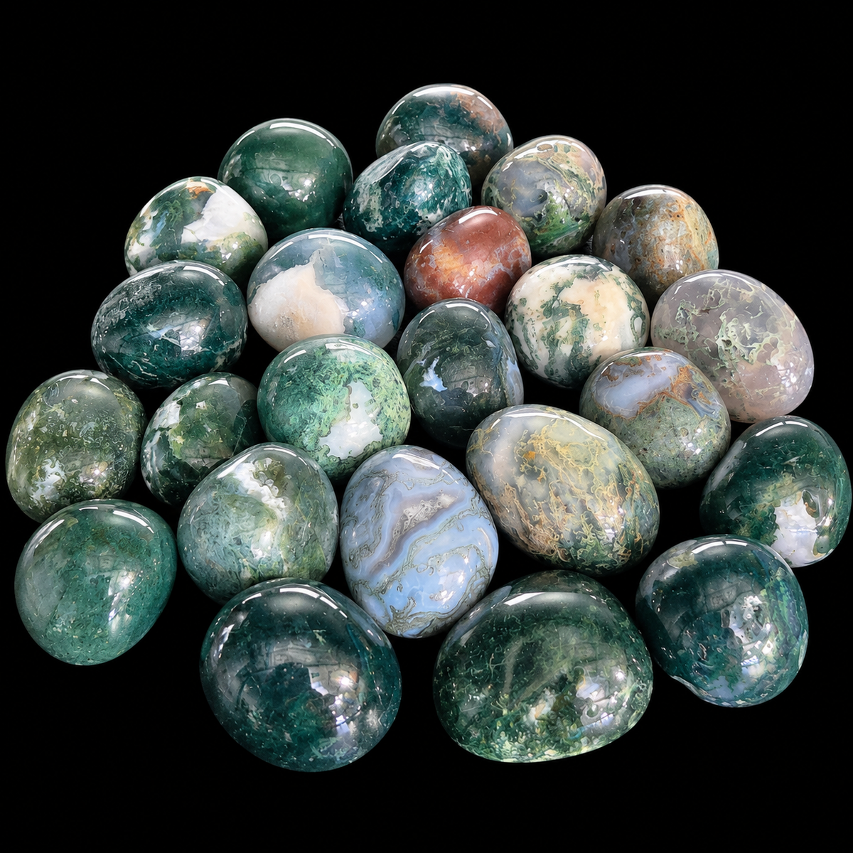 Moss Agate Tumble