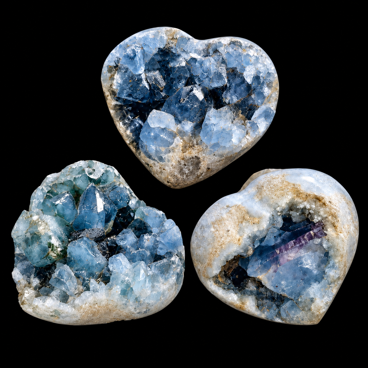 Celestite Heart Cluster