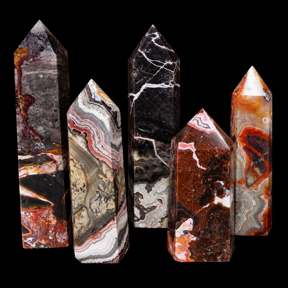 Mexican Agate Dark Obelisk