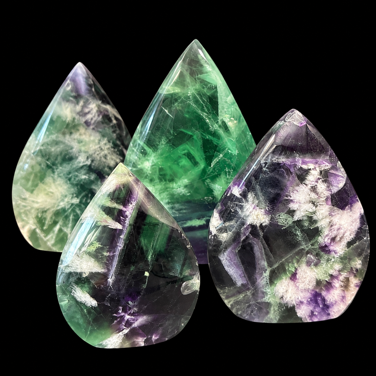 Feather Fluorite Tear Drop