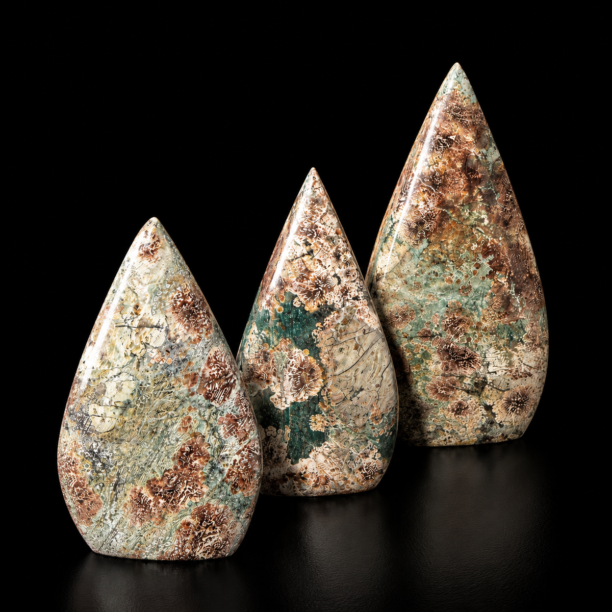 Flower Agate Tear Drop