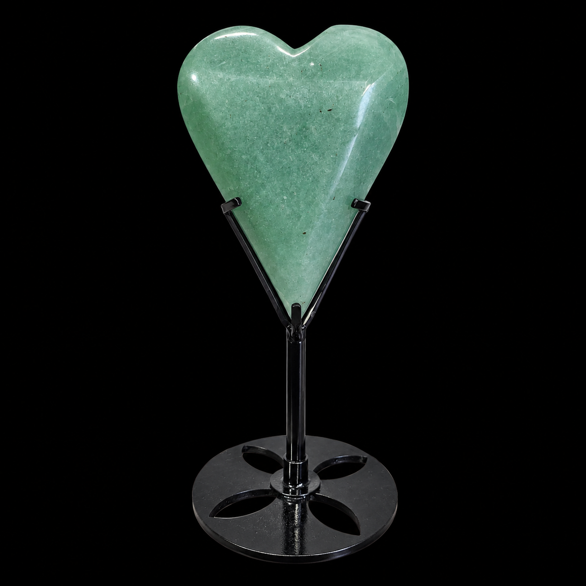 Green Aventurine Polished Heart on Stand