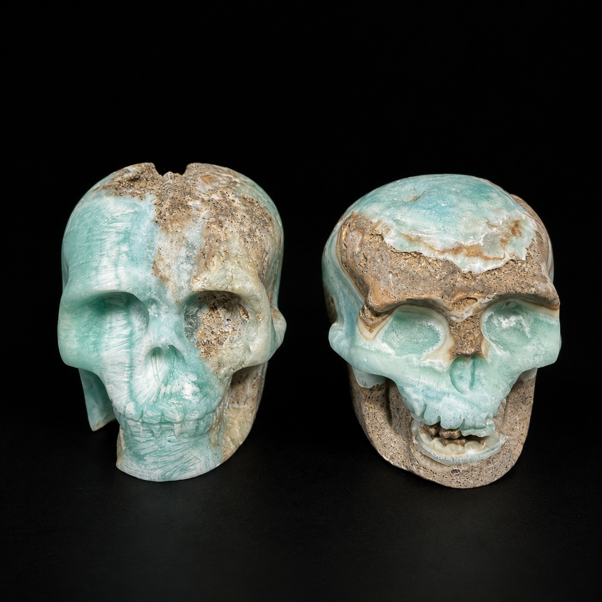 Hemimorphite Skulls