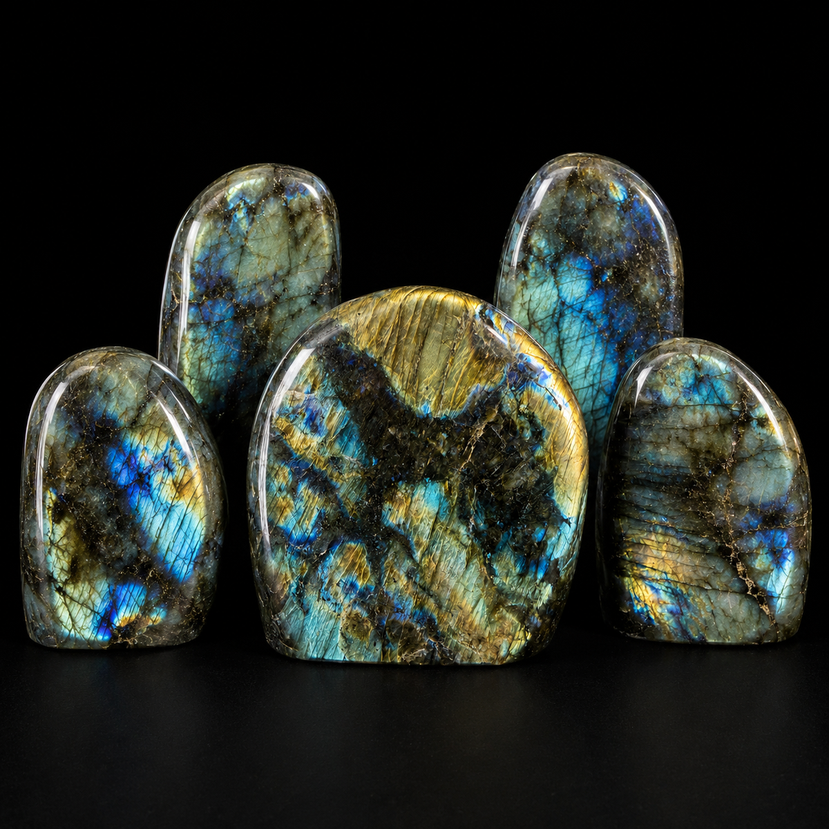 Labradorite Dark Cut Base Free Form Madagascar