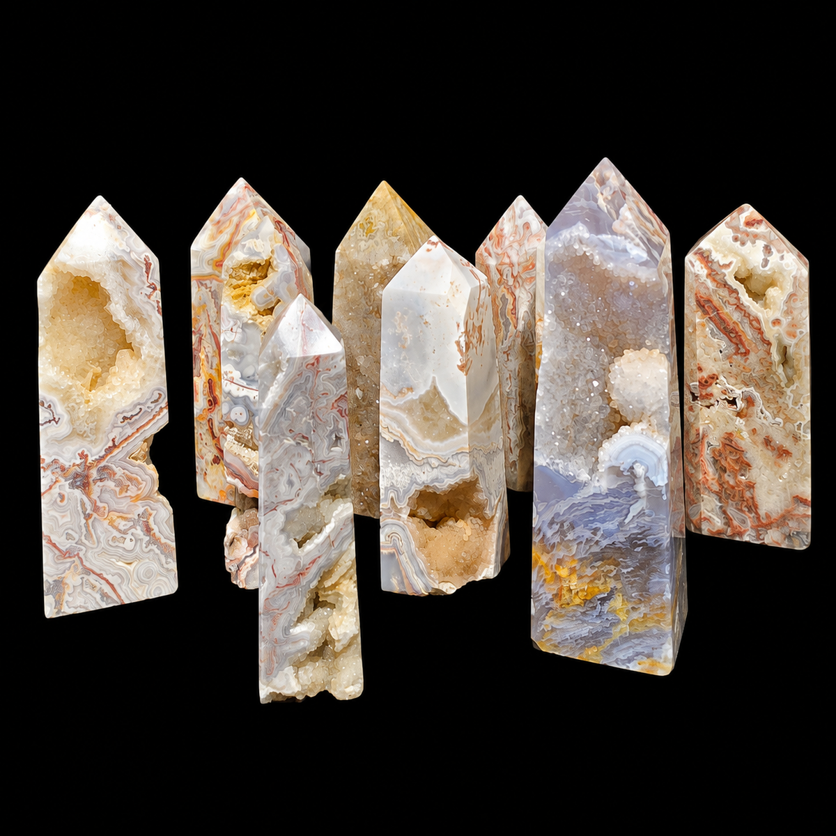 Mexican Agate Light Obelisk