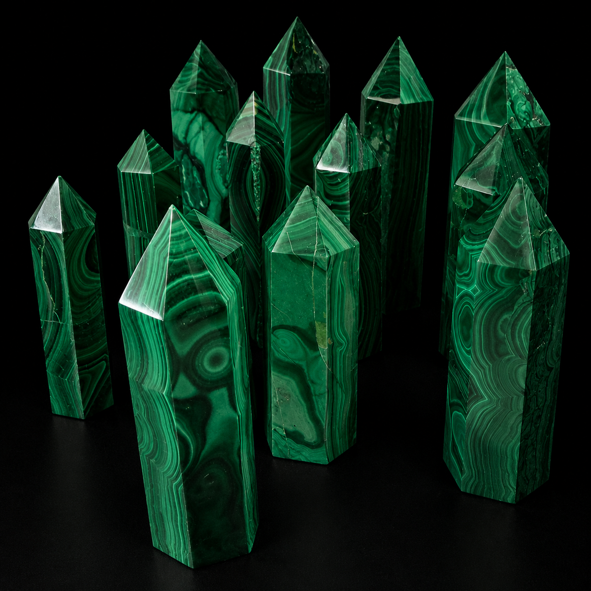 Malachite Polished Points
