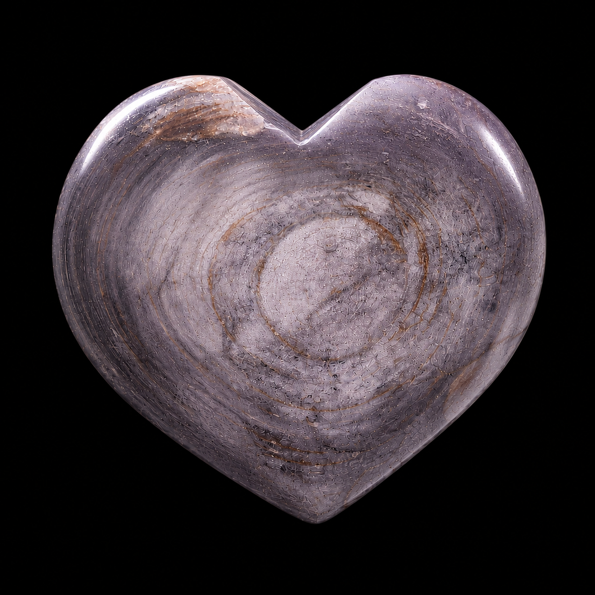 Purple Mica Polished Heart on Stand