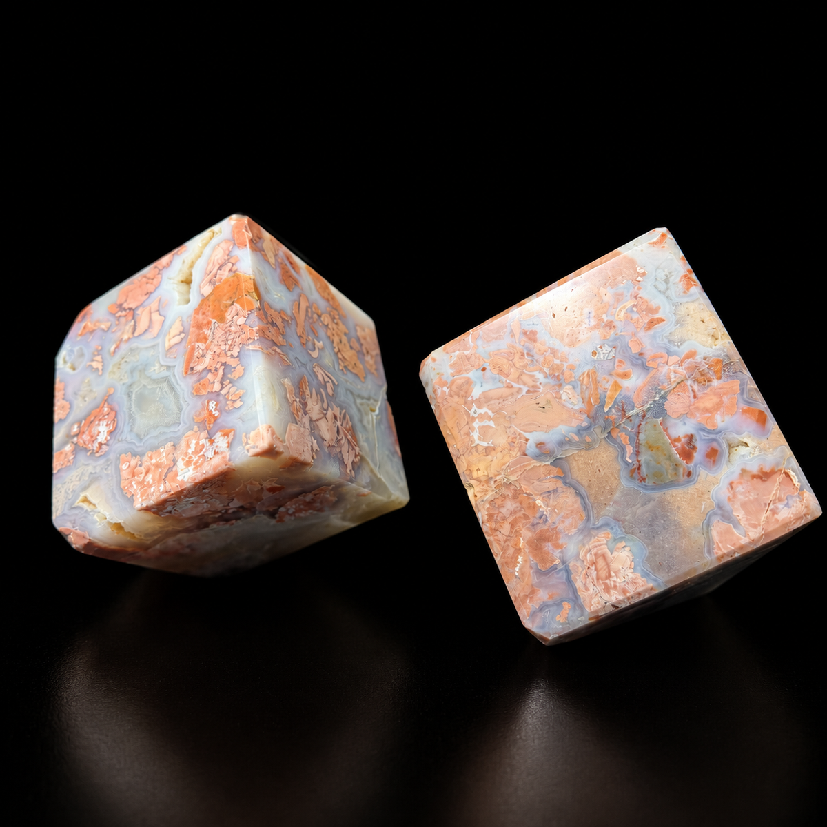 Petal Agate Cube