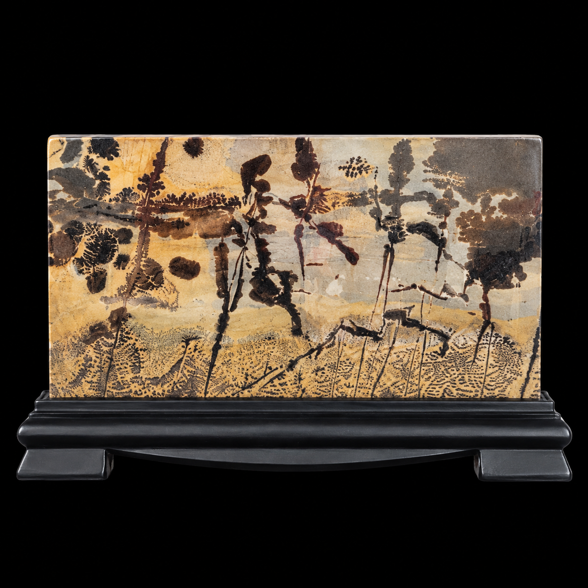 Picture Jasper Rectangle on Wood Base Large