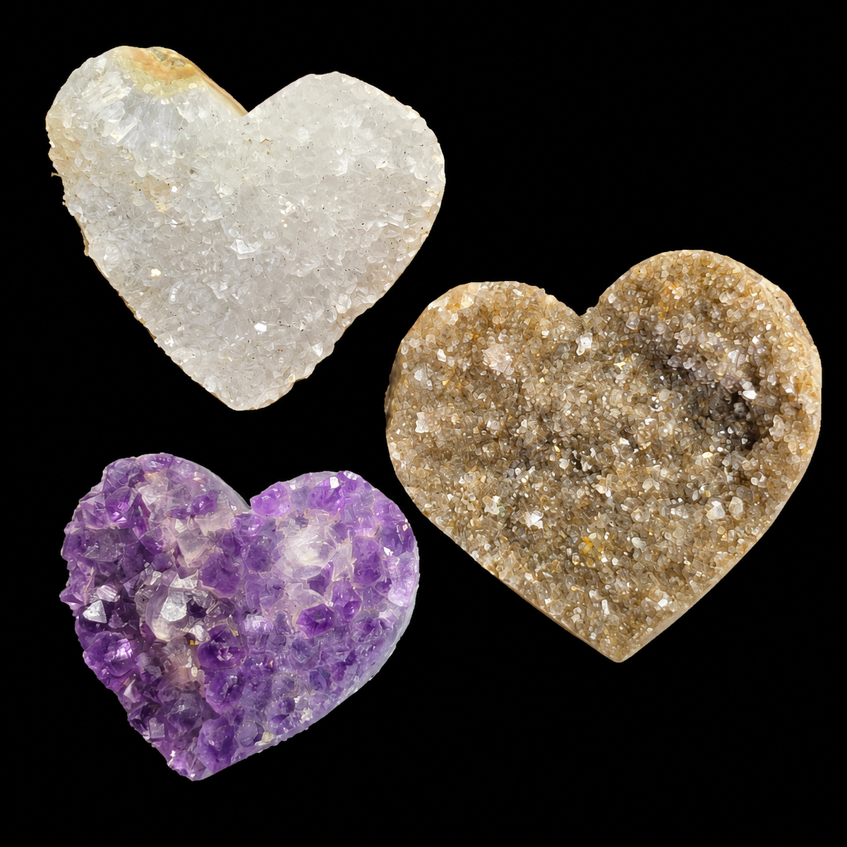 Rainbow Amethyst Heart Cluster