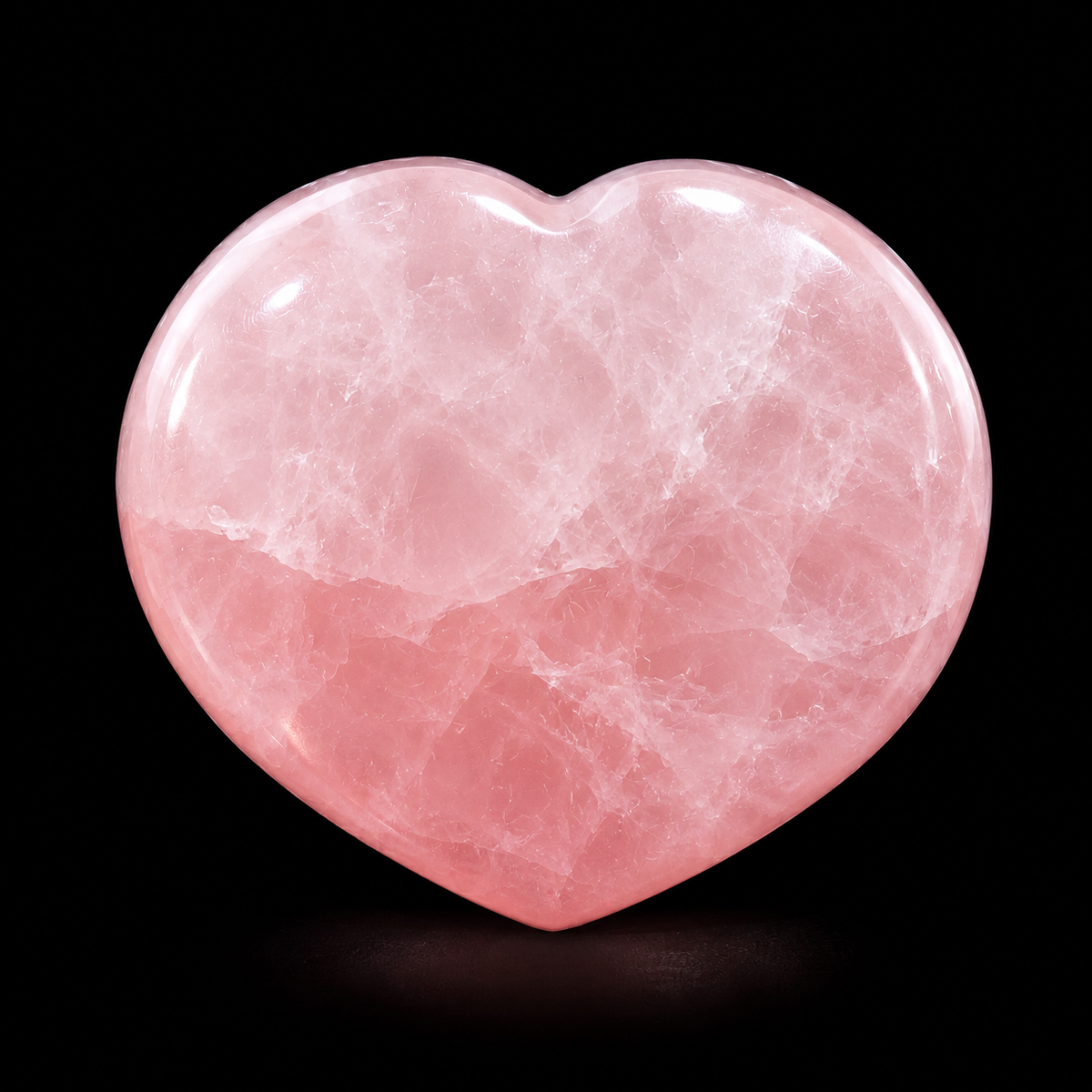Rose Quartz Heart Flat