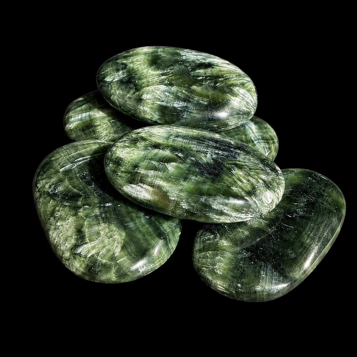 Seraphinite Palm Stone