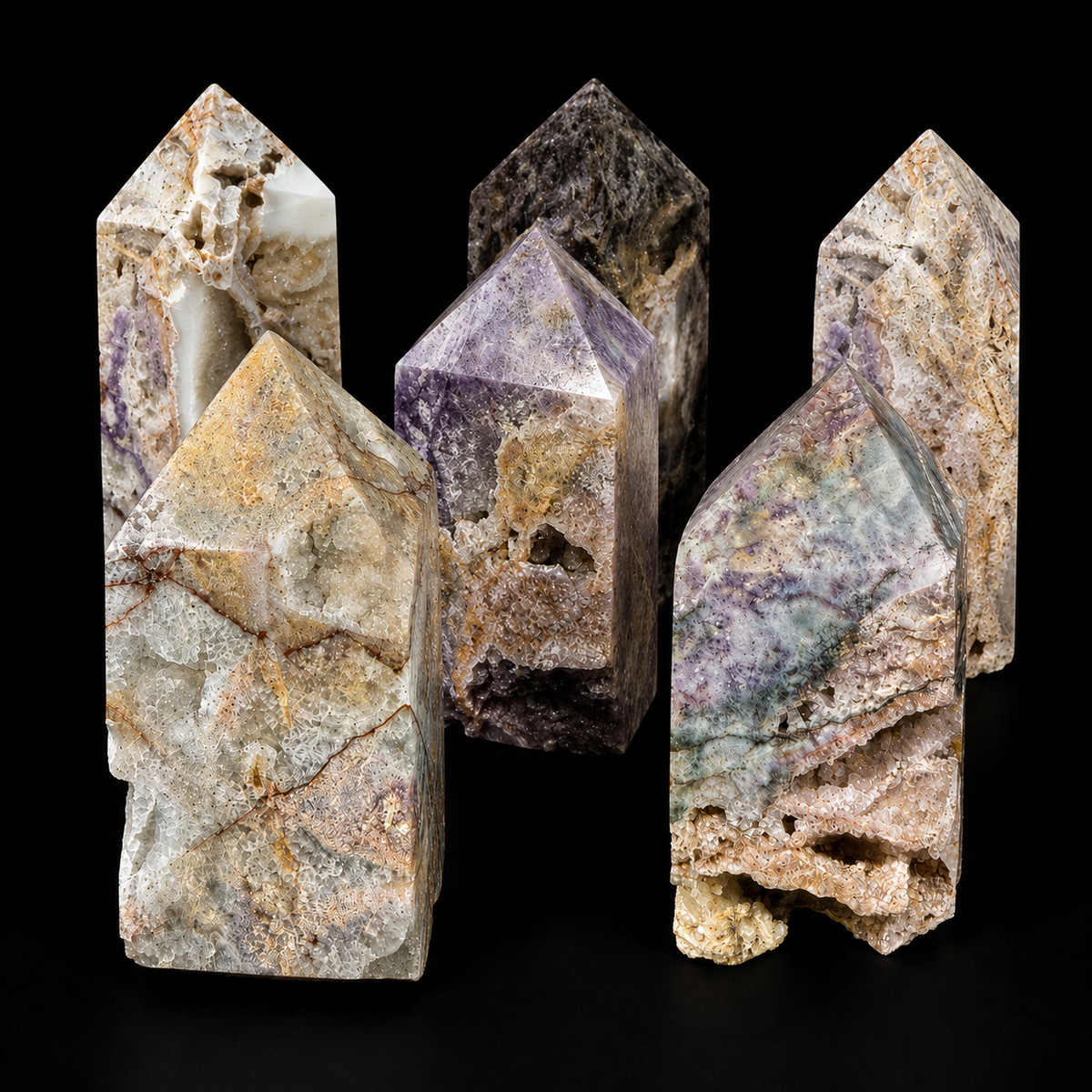 Sphalerite with Purple Fluorite Obelisk