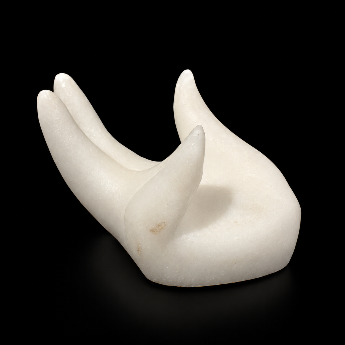 White Jade Hand Sphere Stand