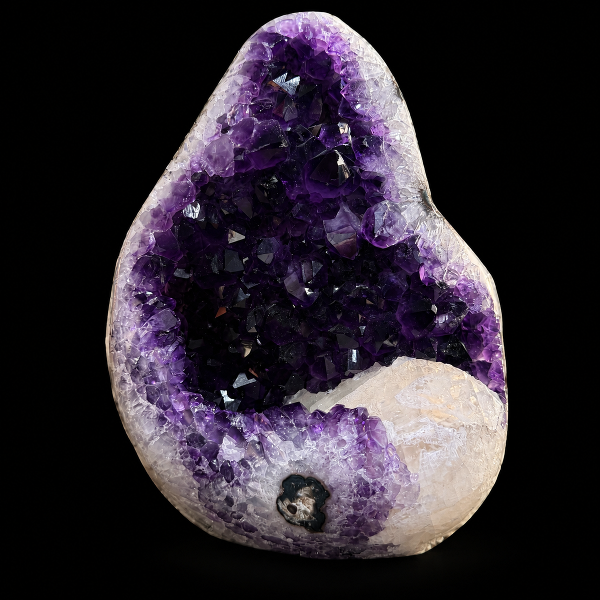 Amethyst with Calcite Cut Base Polished Edge