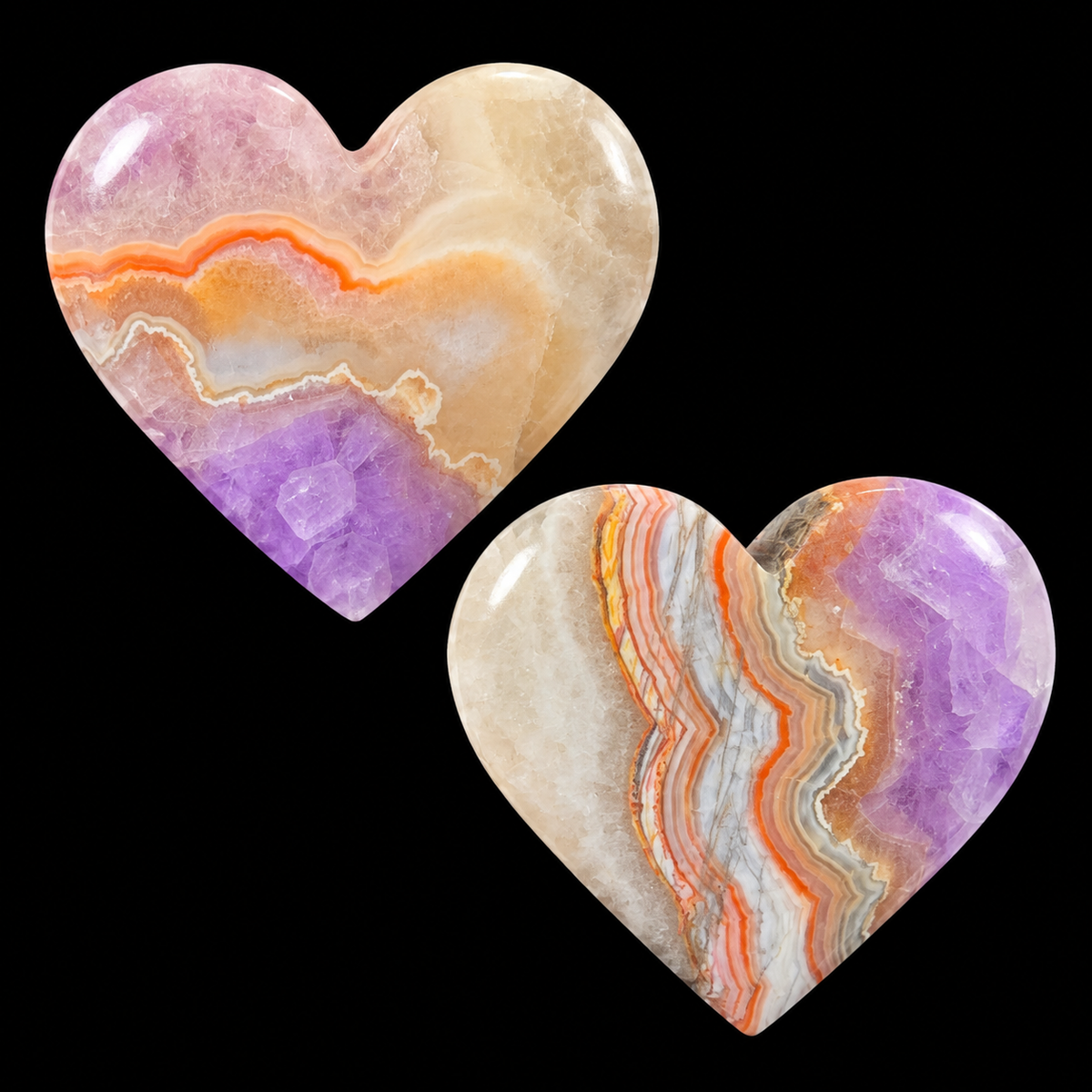 Amethyst Agate Heart Medium