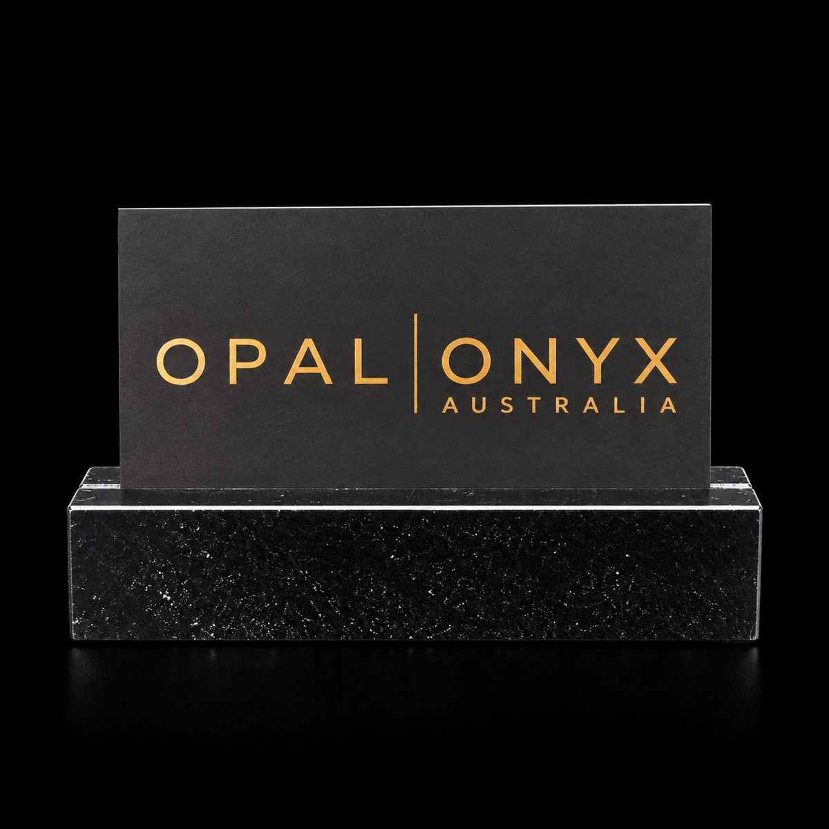 Black Obsidian Business Card Holder
