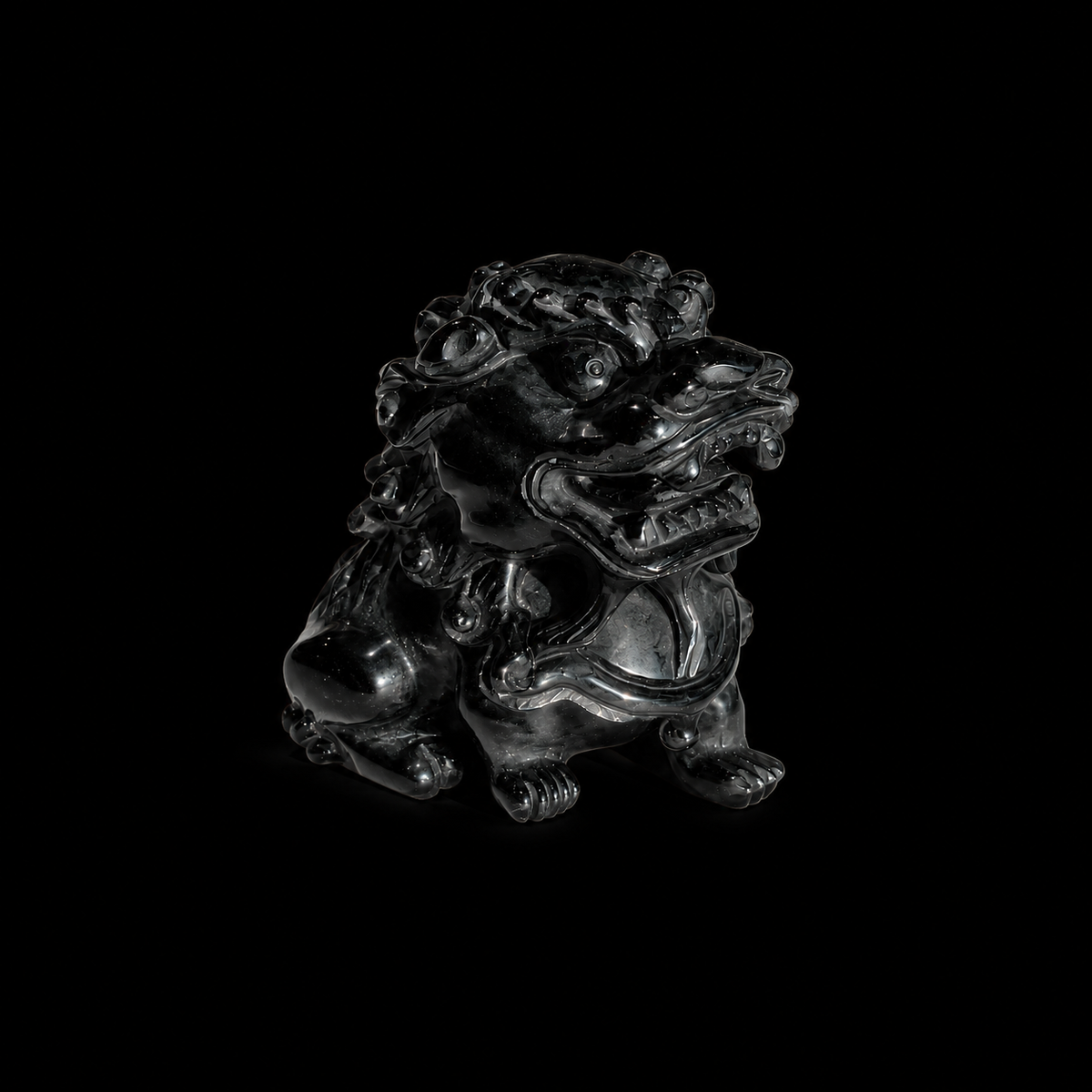 Black Obsidian Chinese Lion