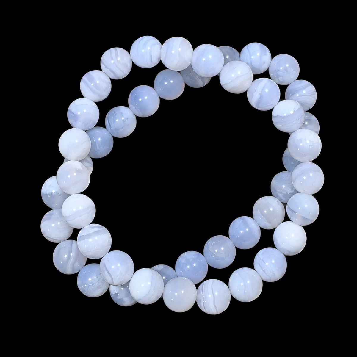 Blue Lace Agate Bracelet Bead 8mm