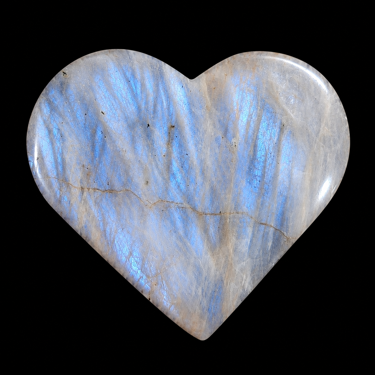 Blue Moonstone Heart Flat