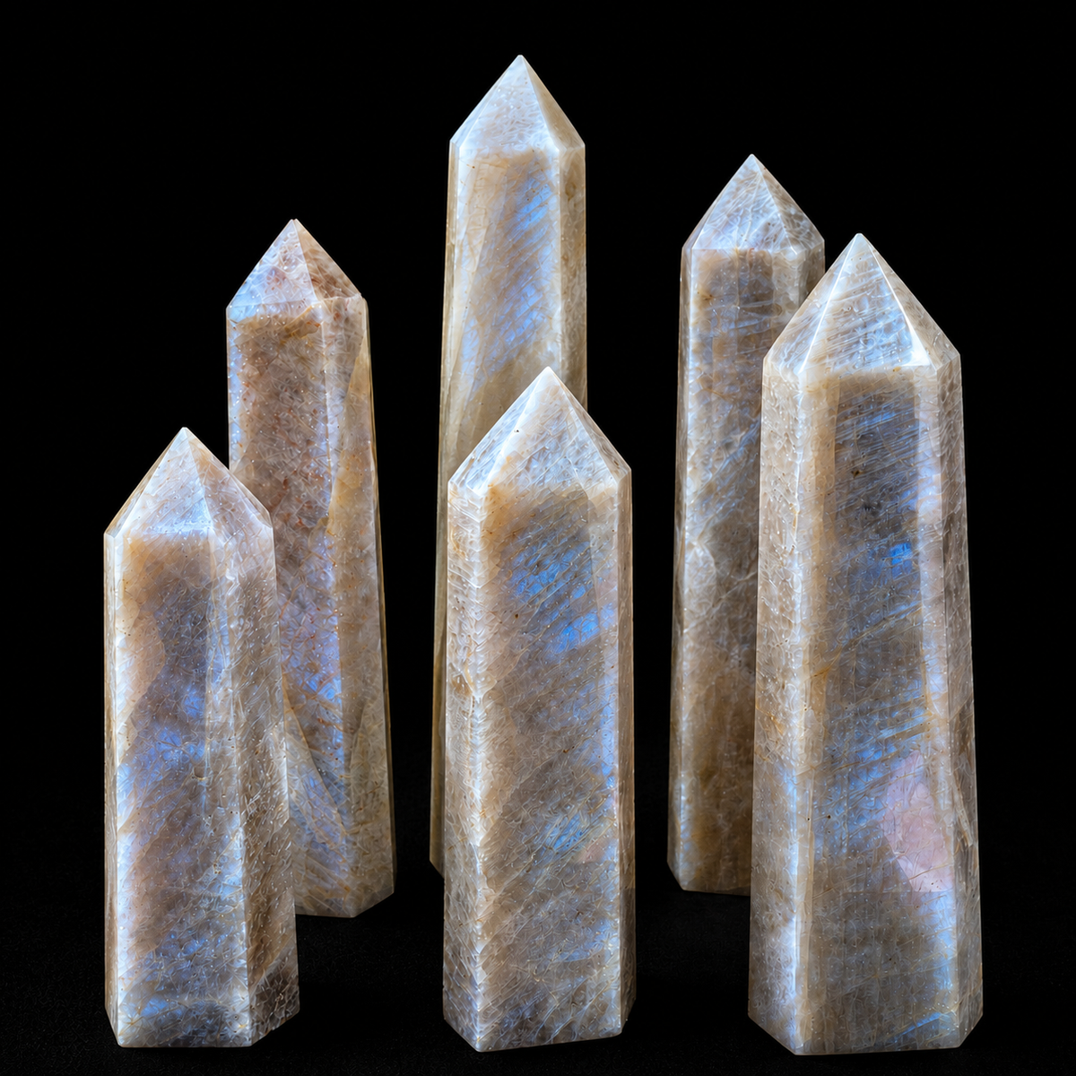 Rainbow Moonstone Polished Pencil Point