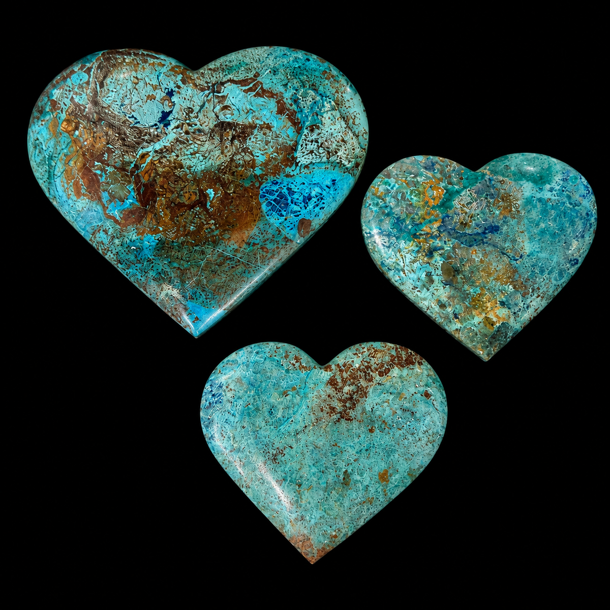 Chrysocolla Heart Flat