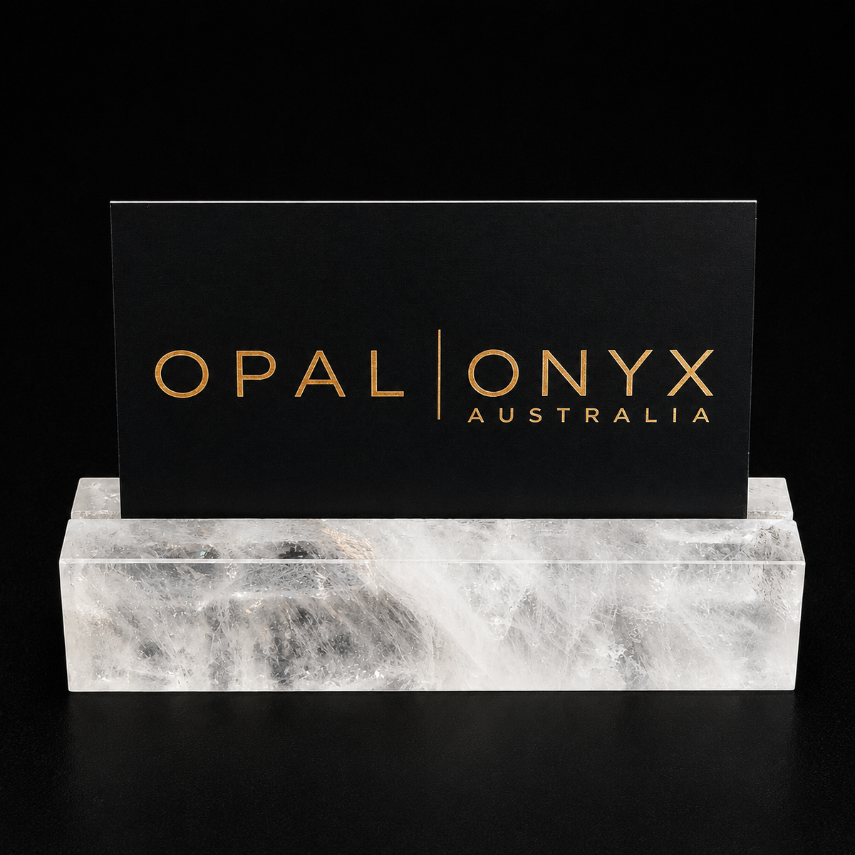 Clear Quartz Business Card Holder