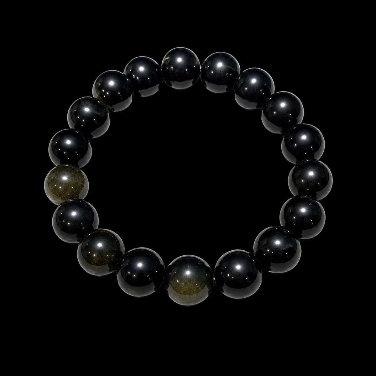 Golden Obsidian Bracelet Bead 12mm