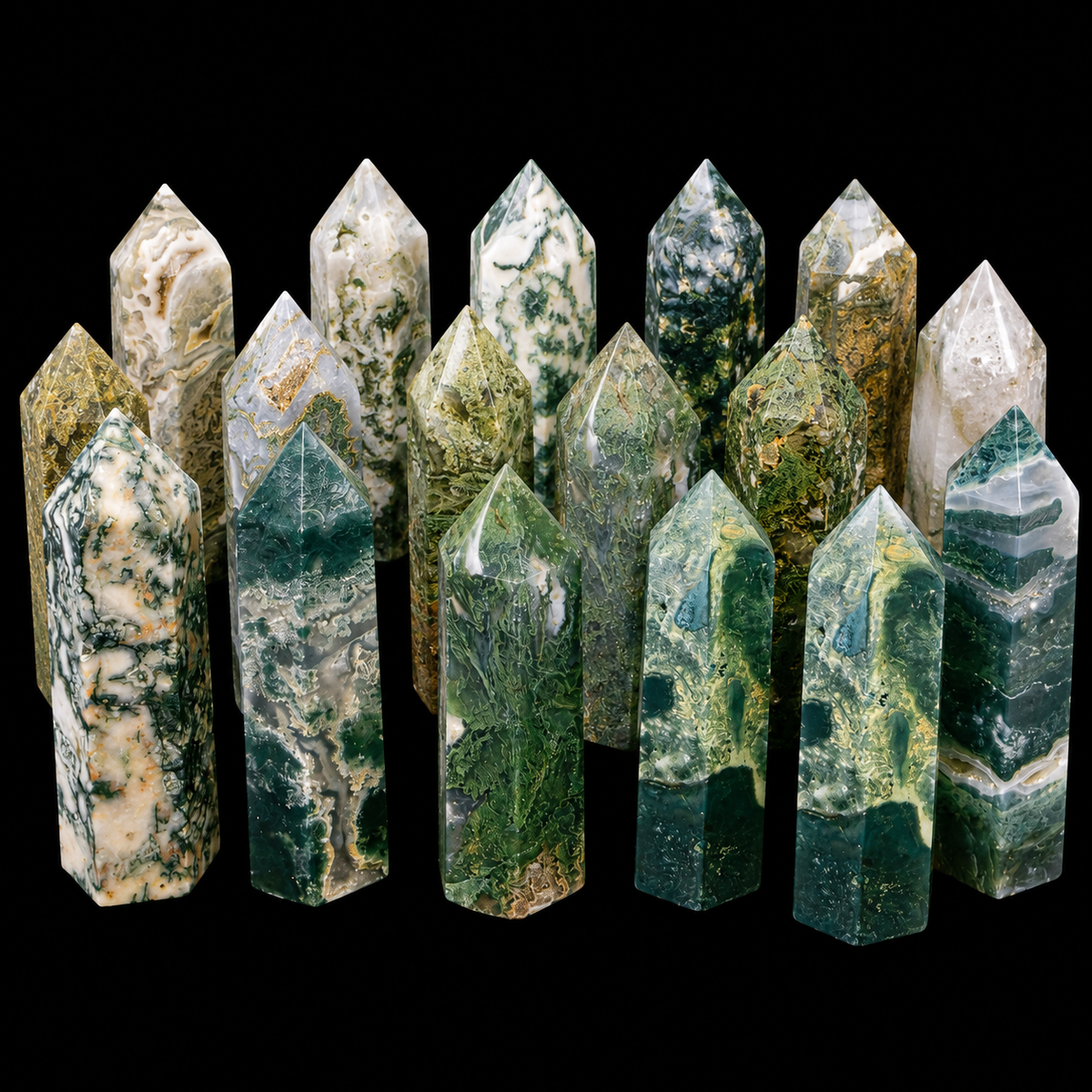 Moss Agate Polished Point