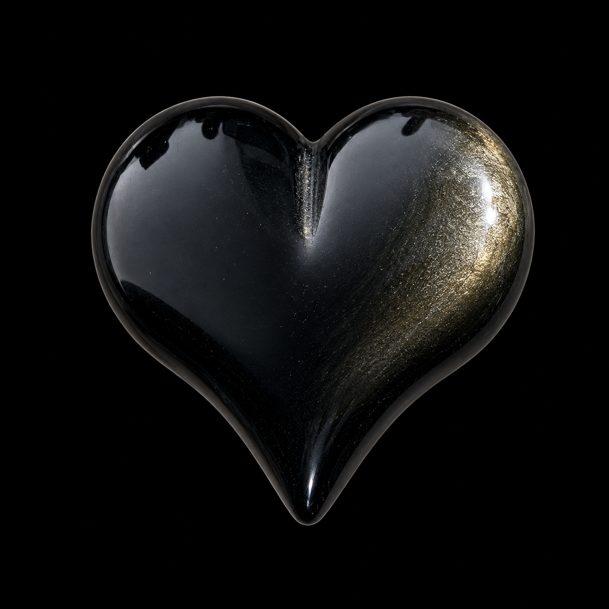 Golden Obsidian Heart