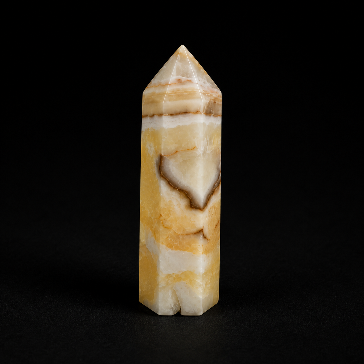 Orange Banded Calcite Polished Pencil Point