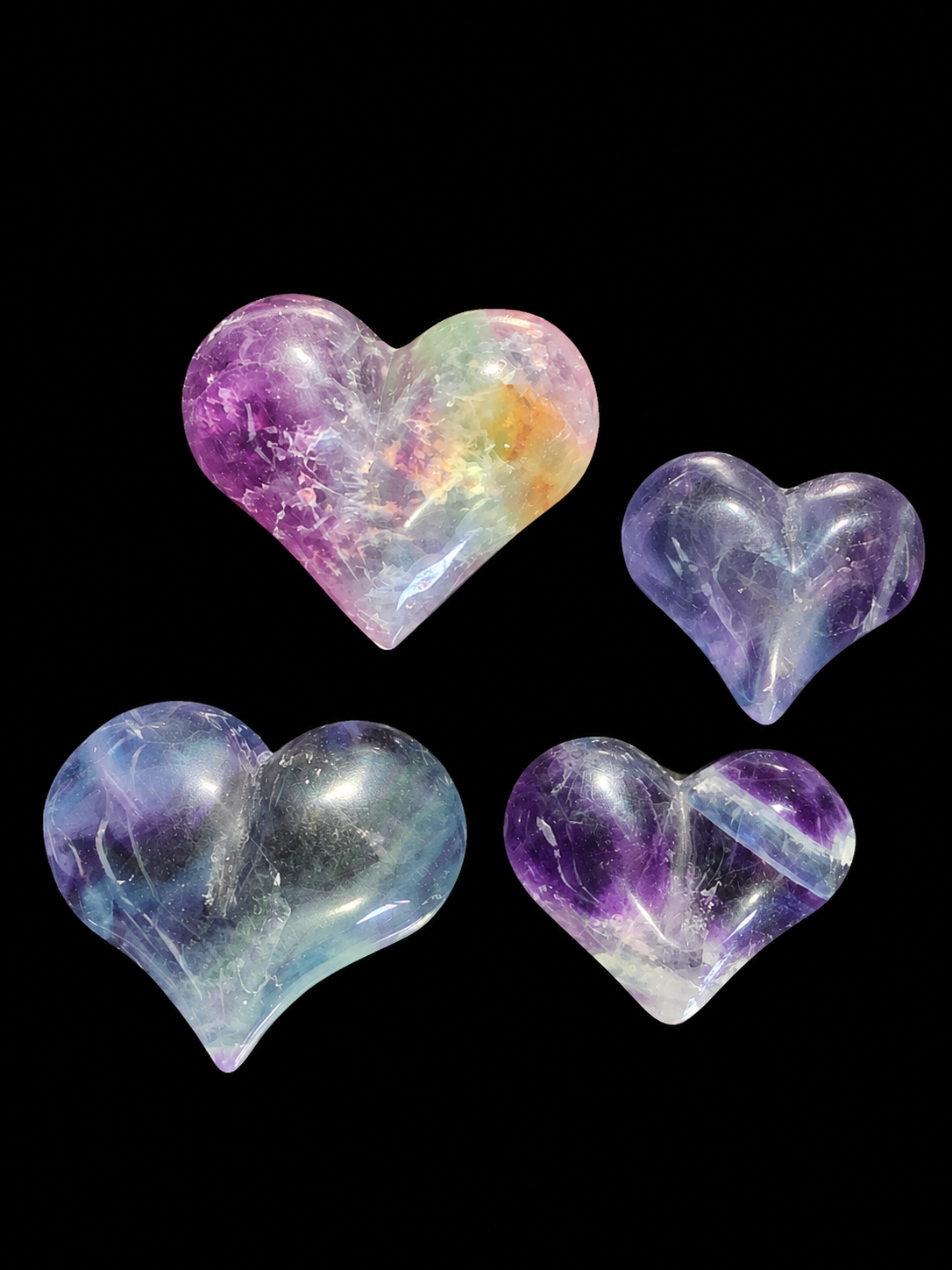 Rainbow Fluorite Heart Mini