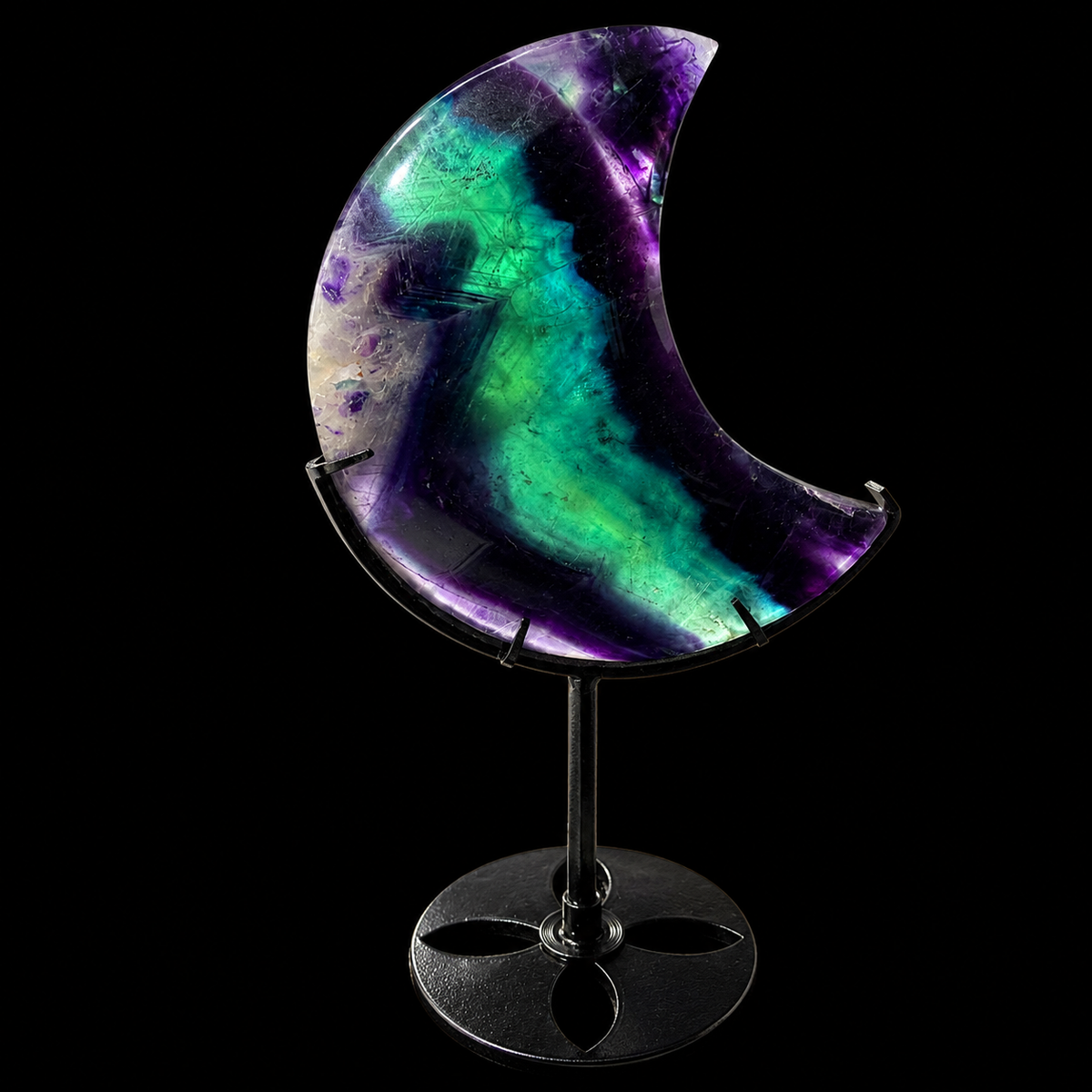 Fluorite Moon on Stand