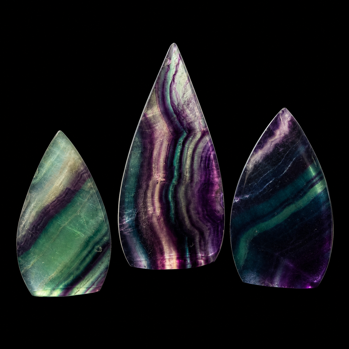 Rainbow Fluorite Tear Drop Q1