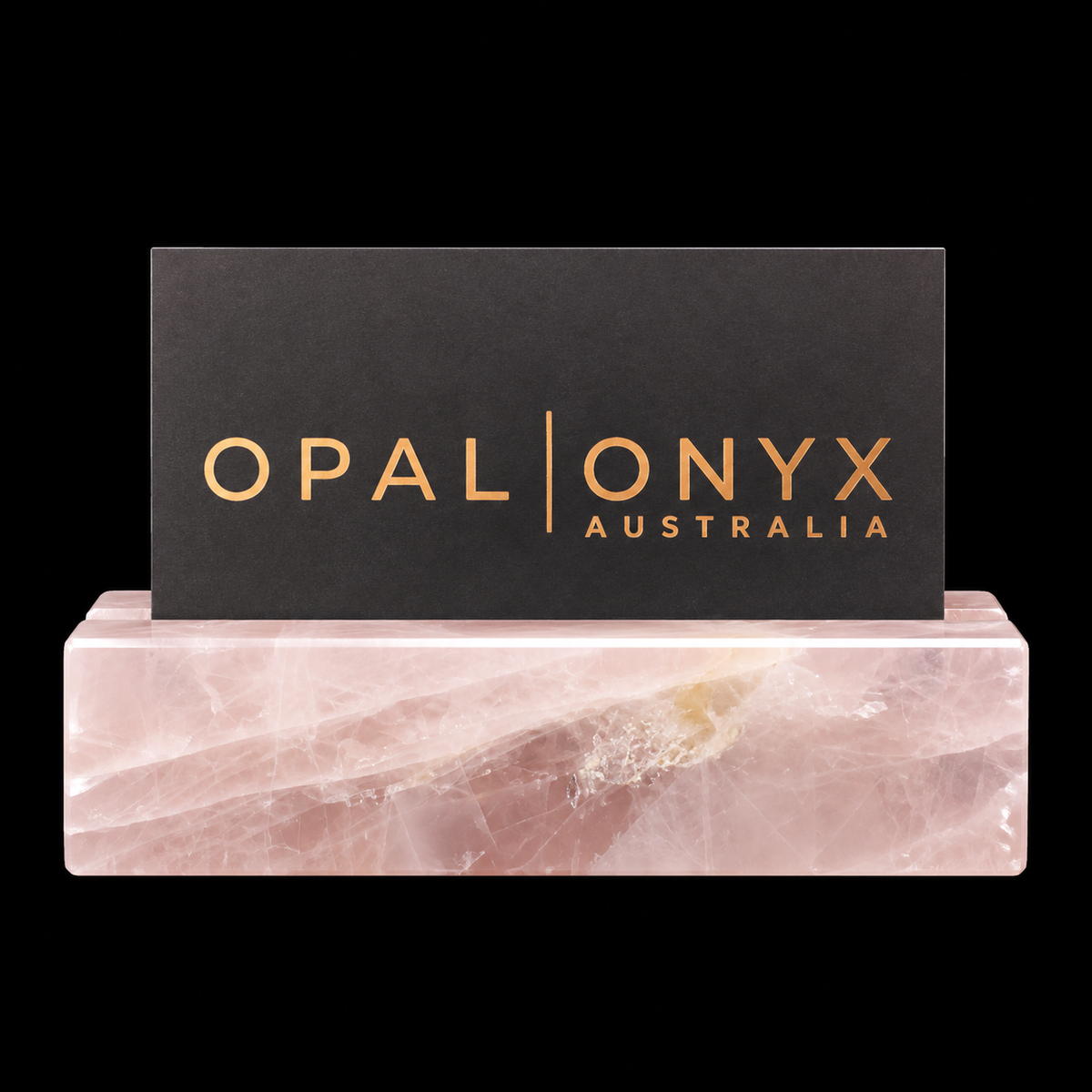Rose Quartz Business Card Holder