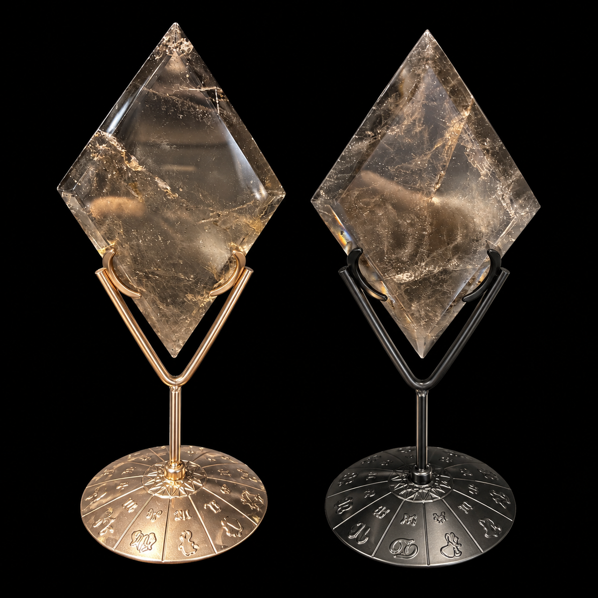 Smoky Quartz Diamond on Stand