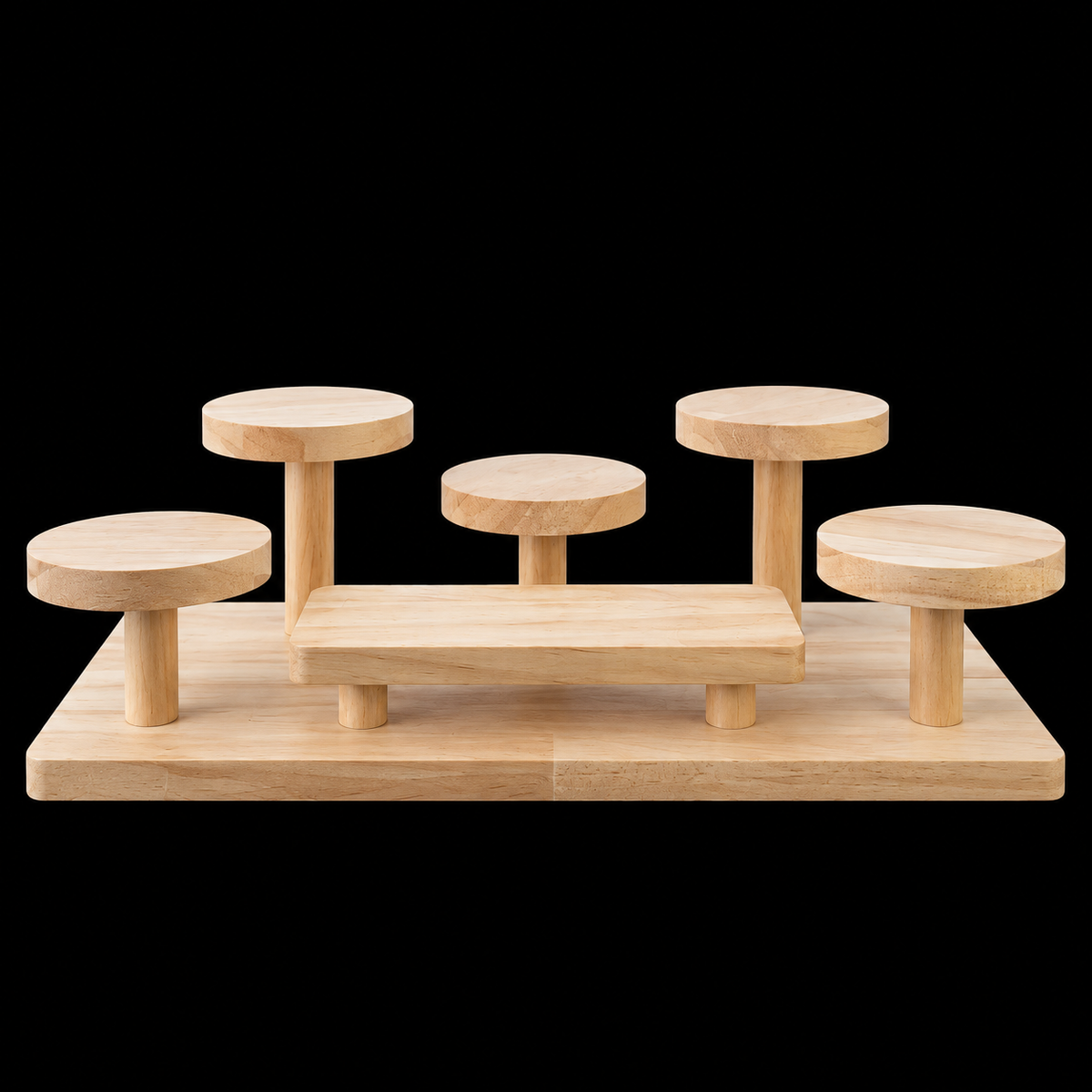 Multi Sphere Wooden Display Stand